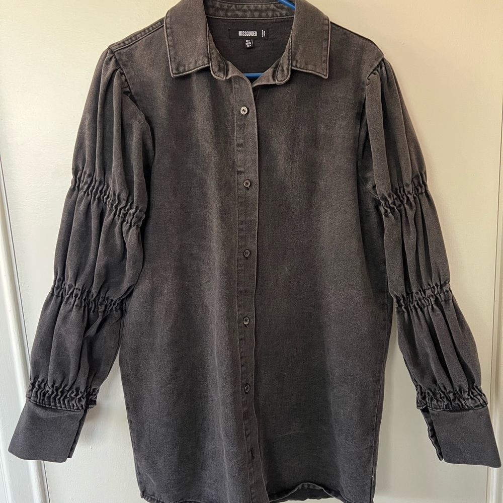 Missguided Black Button-Up Shirt